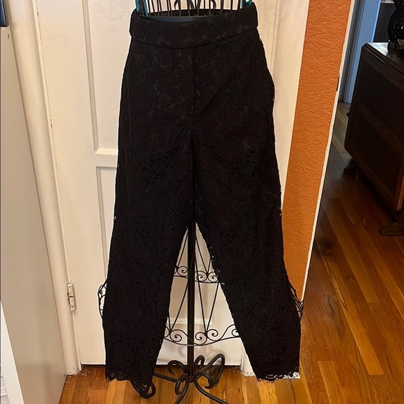 NWT J. Crew Black Textured Lace Trousers-Sz 6 - Picture 1 of 8